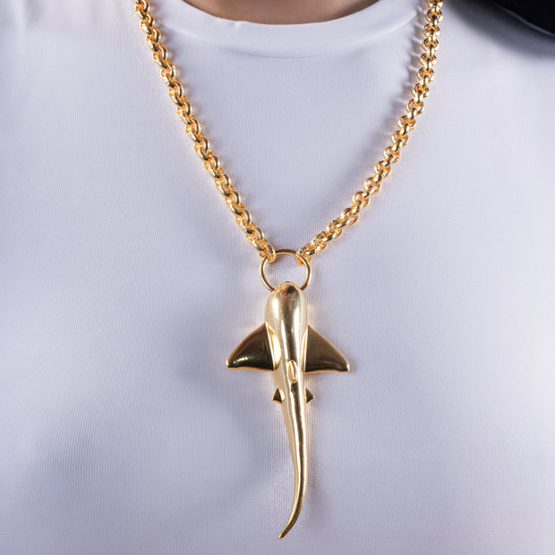 Shark Necklace - Gold Tone