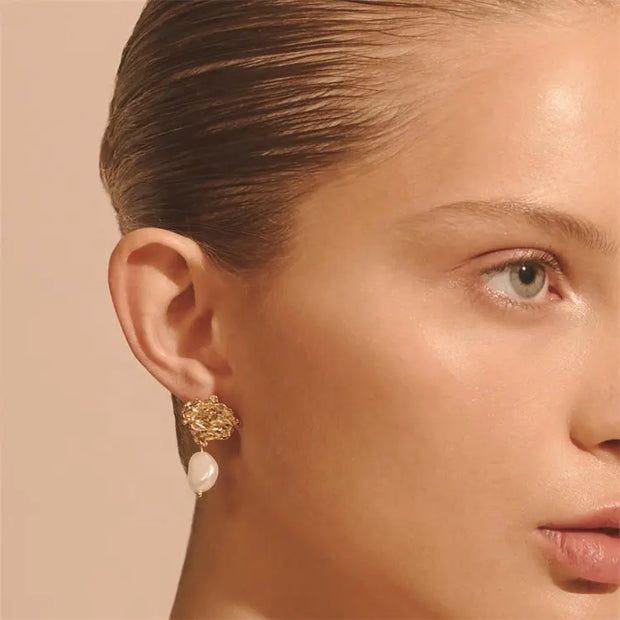 Lava Pearl Earring
