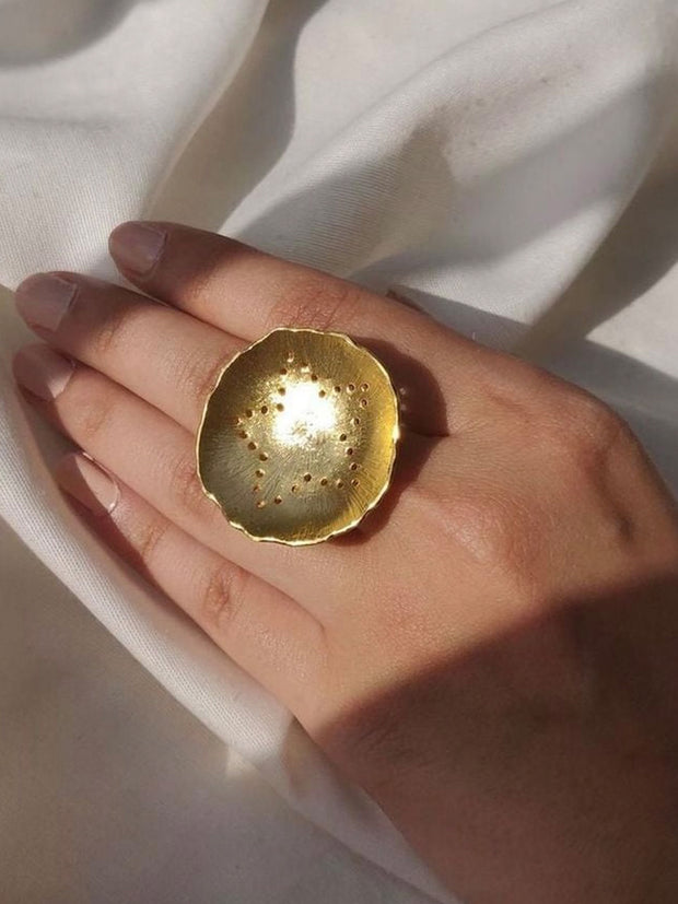 Mogra Solid Ring - Gold